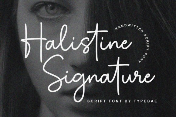 Halistine Signature Font for Handmade Labels and Cards